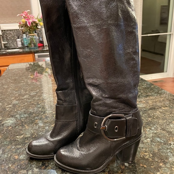 Steve Madden Tall Black Leather Boots - Picture 1 of 9